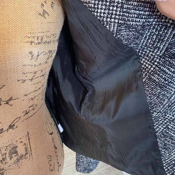 TALBOTS women wool blend coat black/white size 14 - Picture 8 of 11